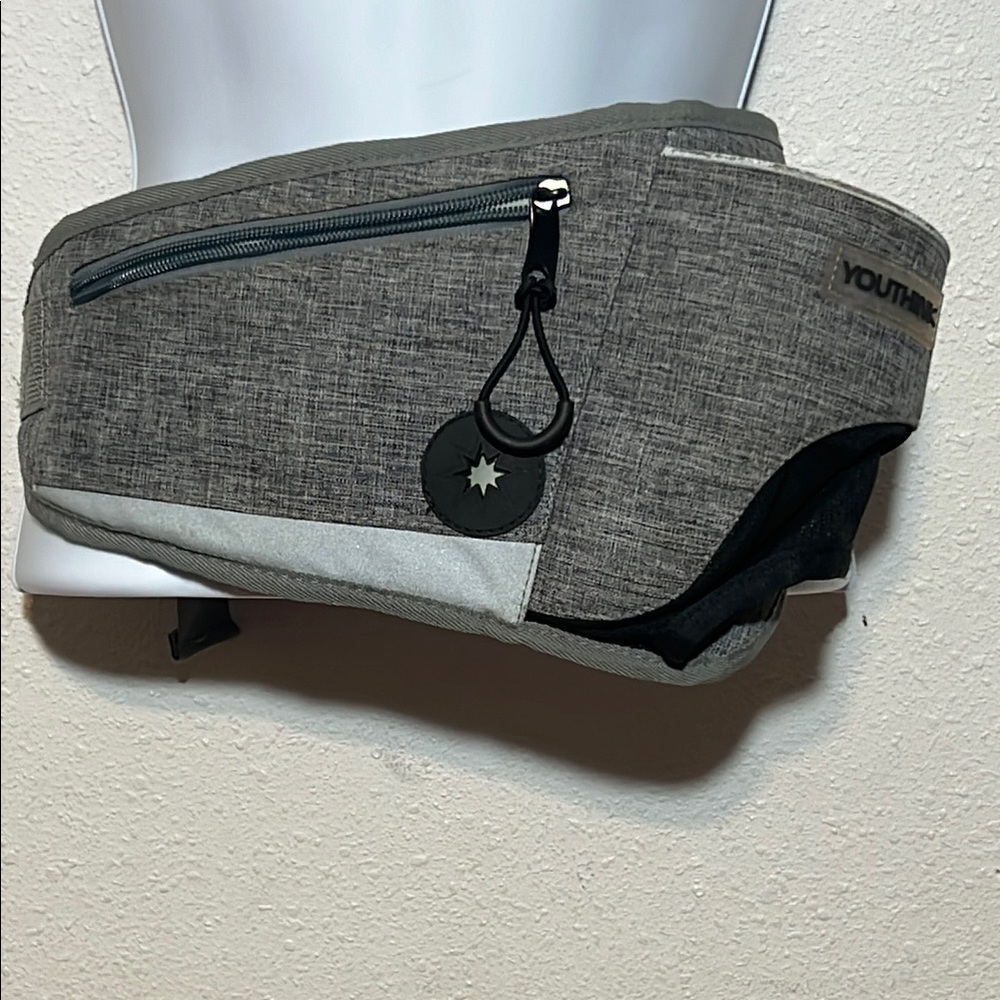 YOUTHINK Sporty Gray Belt Bag with Angular Design Outdoors Hiking Camping
